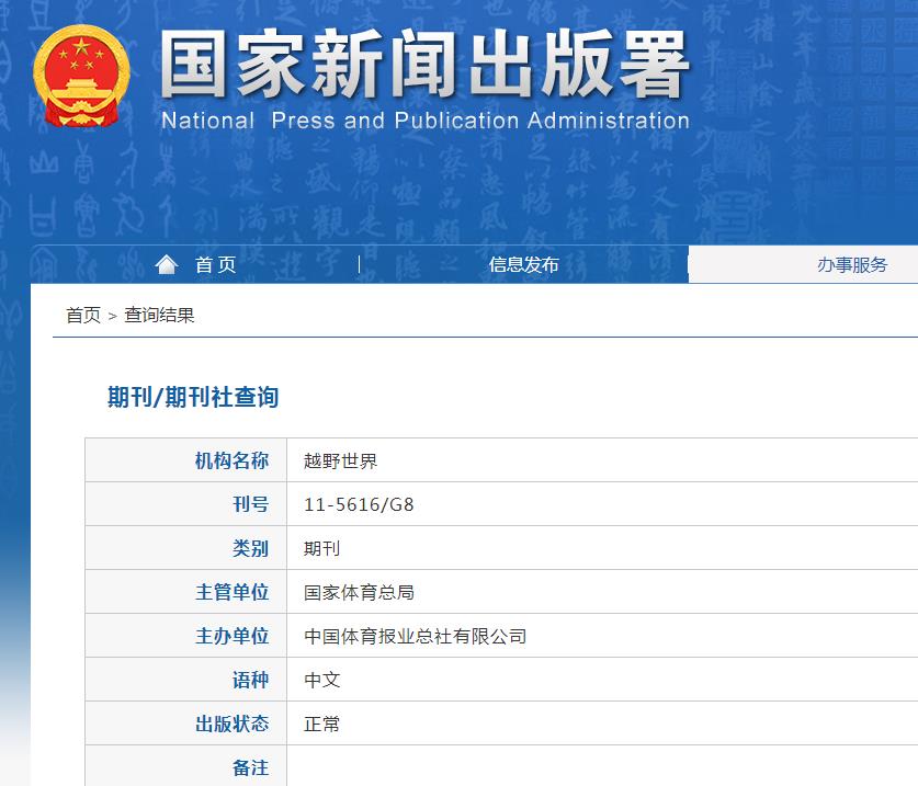 越野世界杂志备案信息