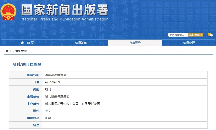 消费与品牌传播杂志备案信息